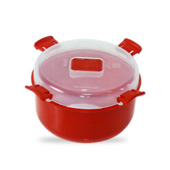 Red bubbler microwave dish